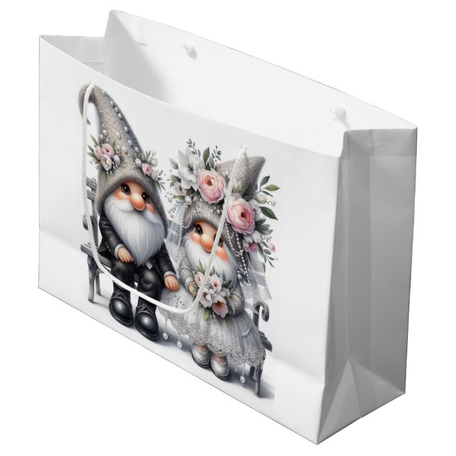 Wedding Gnome Large Gift Bag (Front Angled)