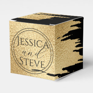 Wedding Gold and Black Classic Favor Boxes