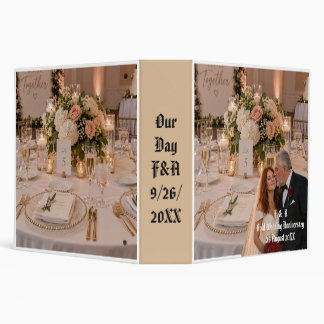 Wedding Gold Anniversary Couple Photo Album 3 Ring Binder