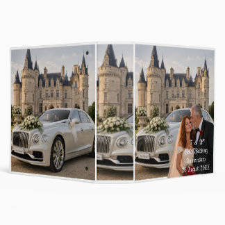 Wedding Gold Anniversary Couple Photo Kiss Album 3 Ring Binder