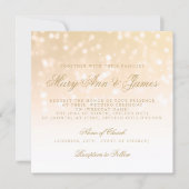 Wedding Gold Bokeh Sparkle Lights Invitation (Front)