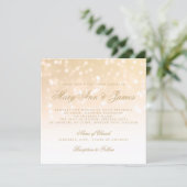 Wedding Gold Bokeh Sparkle Lights Invitation (Standing Front)