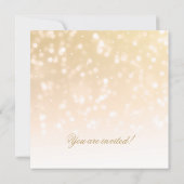 Wedding Gold Bokeh Sparkle Lights Invitation (Back)