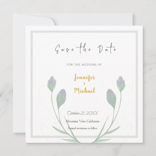 Wedding Gold Color Calligrapy Script Save the Date