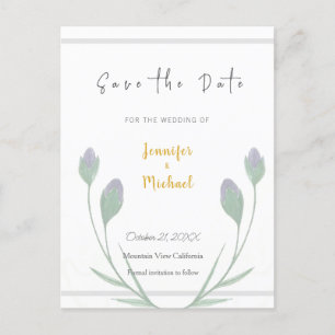 Wedding Gold Color Calligrapy Script Save the Date Postcard