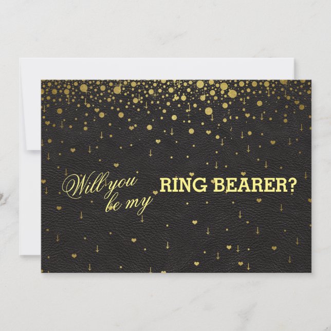 Wedding Gold Confetti Ring Bearer Invitation (Front)