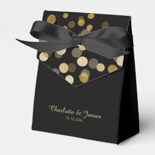 Wedding Gold Faux Glitter Dots Favor Boxes
