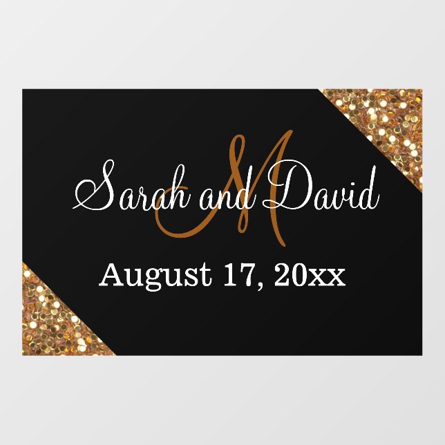 Wedding Gold Floor Decal Dance Floor Monogram  (Front)