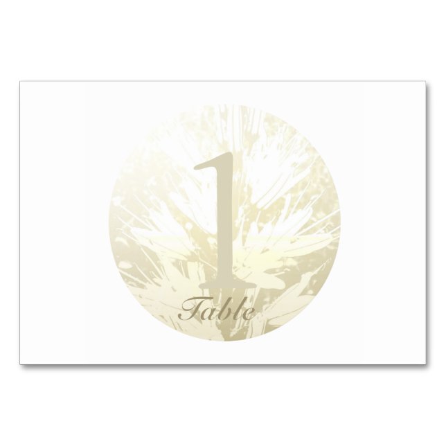 Wedding Gold Flowers Personalized Table Card 4 (Front)