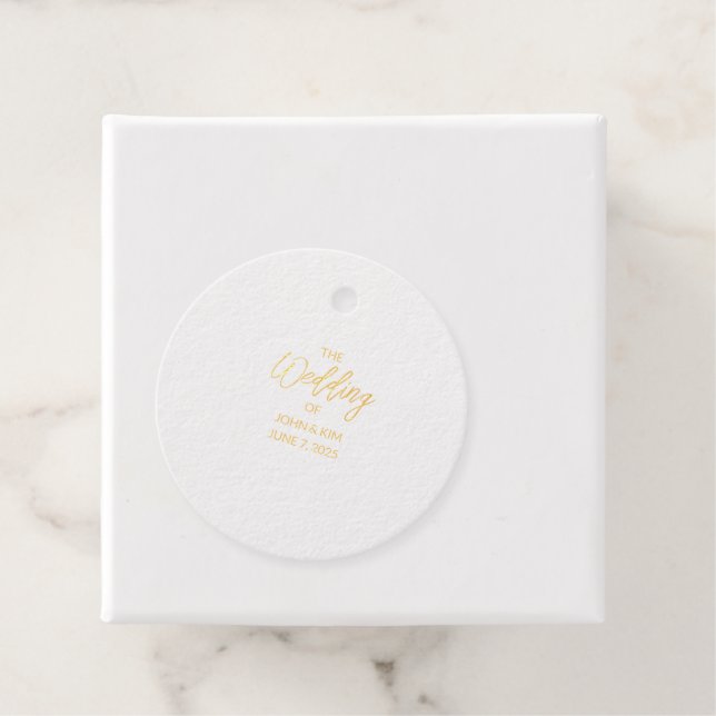 Wedding Gold Foil Favor Tag (With Box)