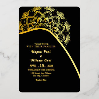 Wedding Gold Foil Luxury Invitation Card Design