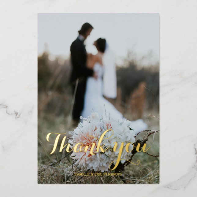 Wedding gold foil thank you card (Front)