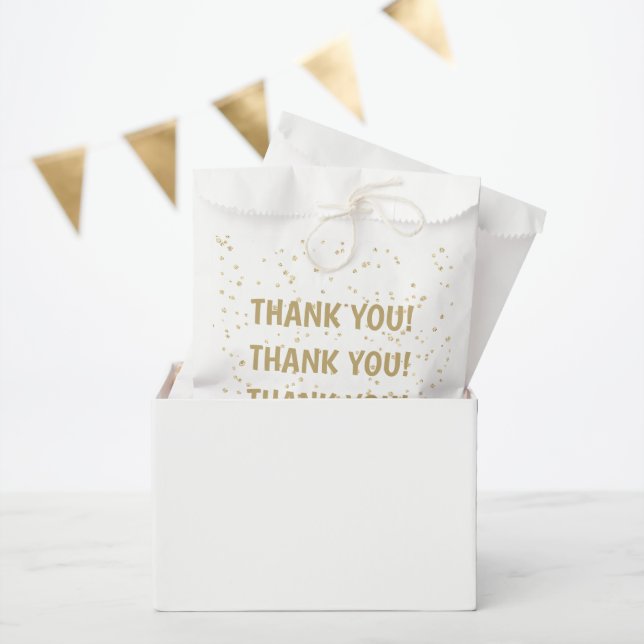 Wedding Gold Glitter Thankyou Favor Bag (Party)