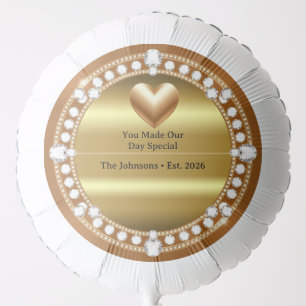 💍 Wedding Gold Heart Monogram Style 🌹 Balloon