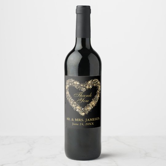 Wedding Gold Heart Wine Champagne Bottle Labels Zazzle Wedding Gold Heart Wine Champagne Bottle Labels