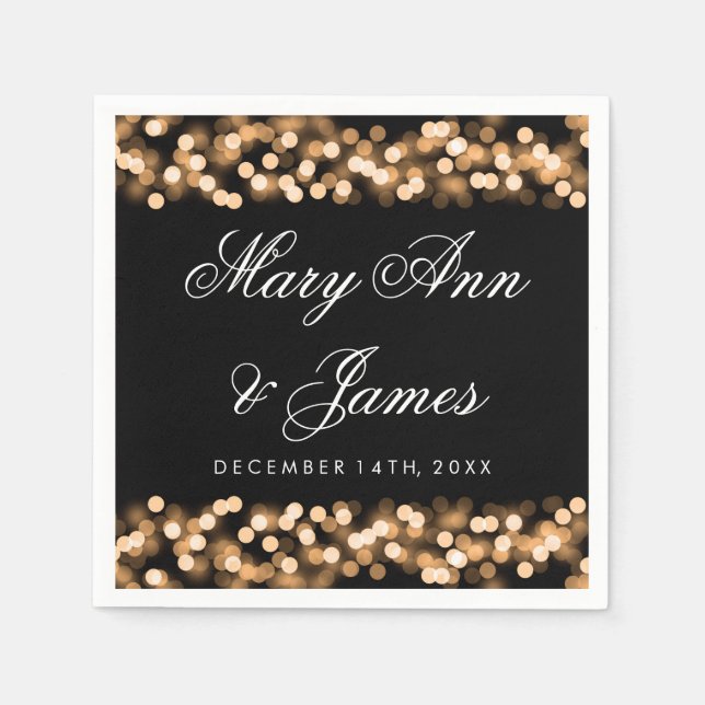 Wedding Gold Hollywood Glam Paper Napkins (Front)