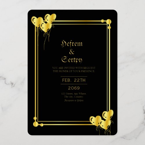 Wedding Gold Luxury Gold Foil Invitation Card