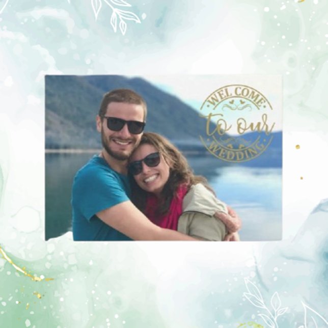 Wedding Gold Modern Wedding  Enclosure Card (Create a heartfelt first impression with our modern Wedding Gold Welcome enclosure card)