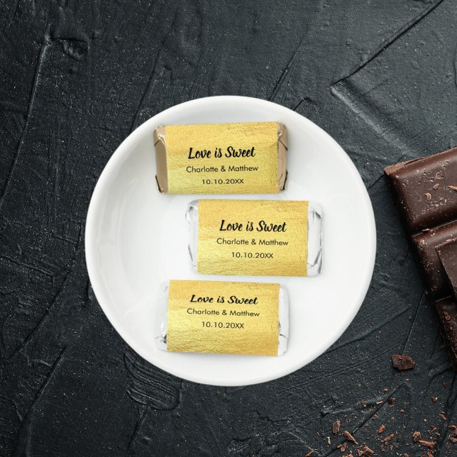 Wedding gold names Love is Sweet Hershey's Miniatures (Creator Uploaded)