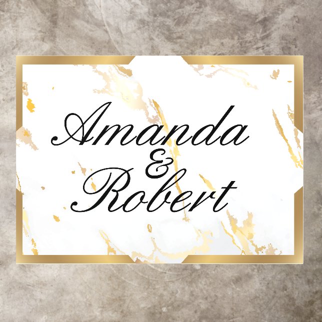 Wedding Gold Personalised Name Floor Decal  (Insitu)