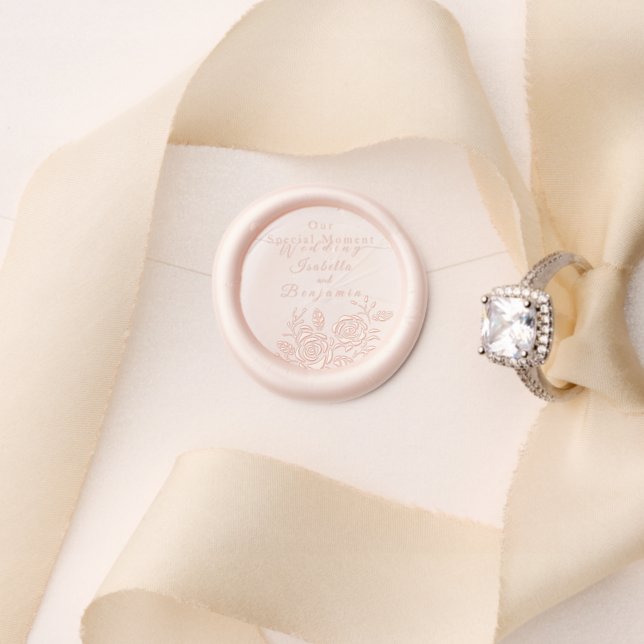 Wedding Gold Rose Wax Seal Sticker (Insitu (Wedding))