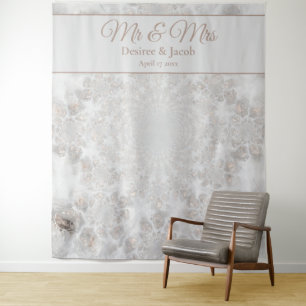 Wedding Gold Silver Elegant Photo Booth Backdrop