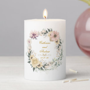 Wedding (Gold Text) Pillar Candle