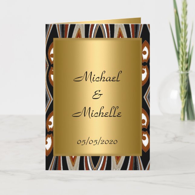 Wedding  Gold Tribal invitation (Front)