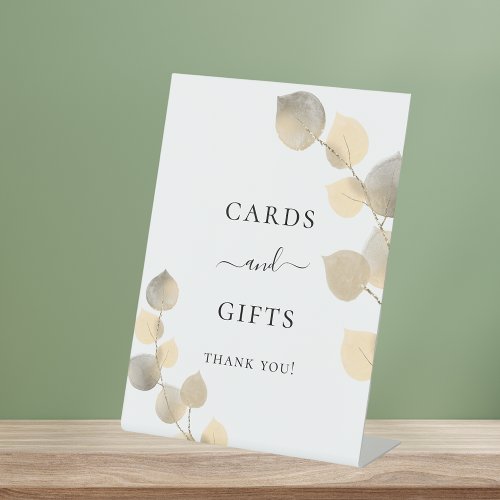 Wedding golden eucalyptus cards gift sign