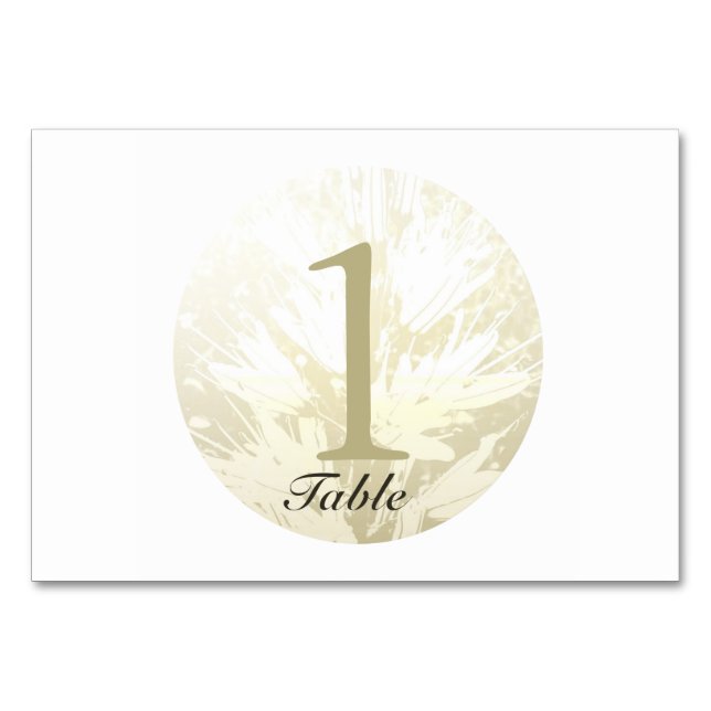 Wedding Golden Flowers Personalized Table Card 6 (Front)