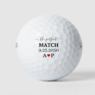 Wedding Golf Balls Perfect Match Monogram