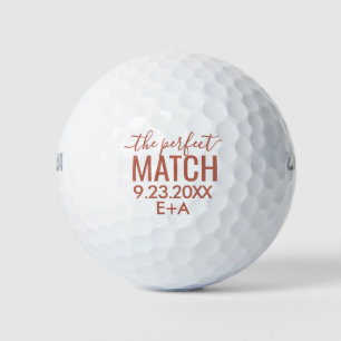 Wedding Golf Balls Perfect Match Monogram