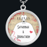 Wedding Gown Anniversary Necklace<br><div class="desc">Keepsake Necklaces Choose either Silver Plated Gold Finish or Sterling Silver Unique Personalized Custom !st Christmas Gift Wedding Keepsake Wedding Party Necklaces - to change background color - click customize - click edit - choose last tool in drop down menu and choose from one of the colors shown or enter...</div>