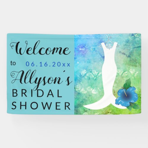 Wedding Gown Beach Themed Bridal Shower Banner