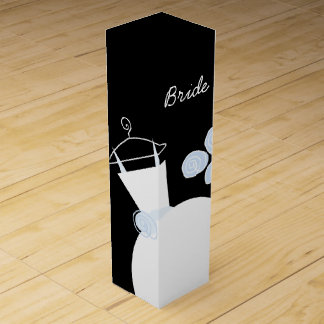 Wedding Gown Blue Bride black wine box