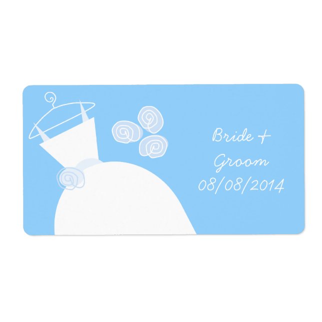 Wedding Gown Blue 'Bride Groom' horizontal Label (Front)