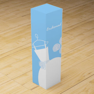 Wedding Gown Blue Bridesmaid wine box