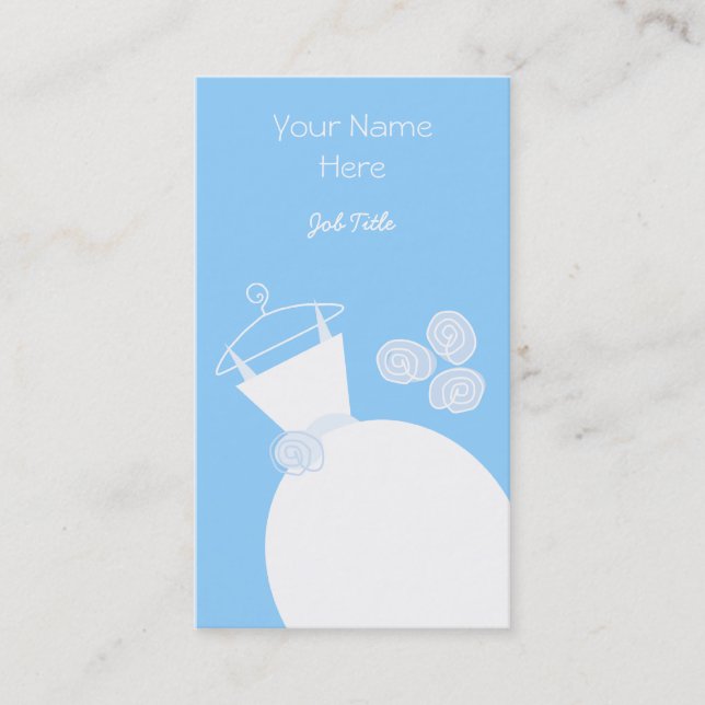 Wedding Gown Blue business card portrait (Front)