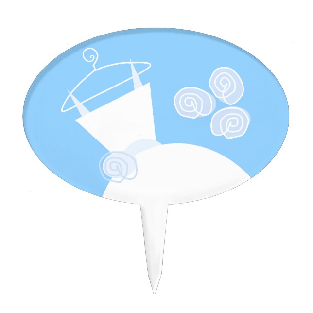 Wedding Gown Blue cake topper (Front)