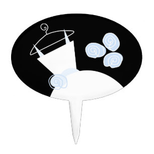 Wedding Gown Blue cake topper black