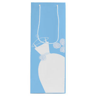 Wedding Gown Blue gift bag wine