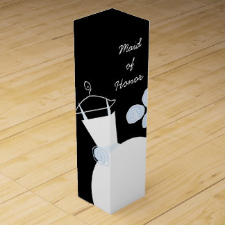 Wedding Gown Blue Maid Honor black wine box