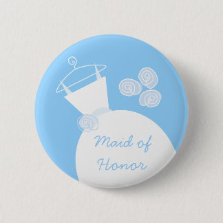 Wedding Gown Blue 'Maid of Honor' button