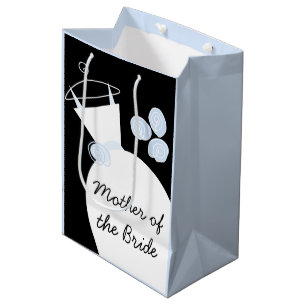 Wedding Gown Blue Mother of Bride black pastel med Medium Gift Bag