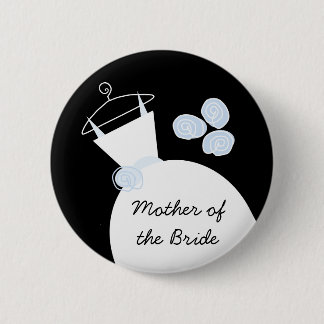 Wedding Gown Blue 'Mother of the Bride' black Button