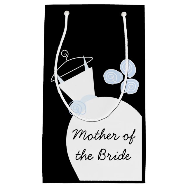Wedding Gown Blue Mother of the Bride black Small Gift Bag (Front)