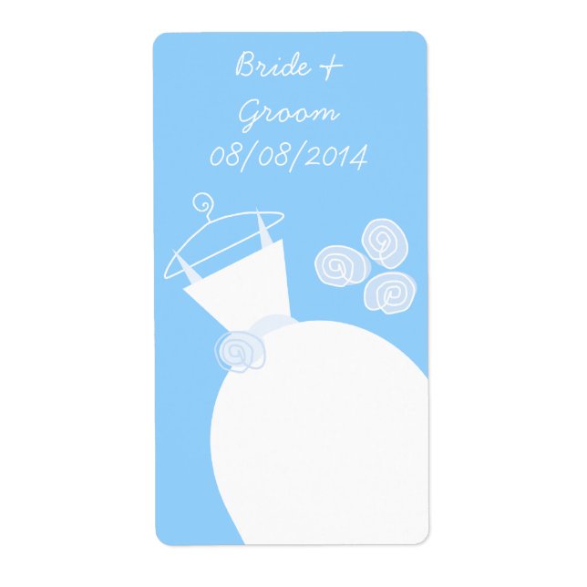 Wedding Gown Blue 'Names and Date' label (Front)