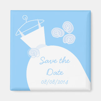 Wedding Gown Blue 'Save the date' Magnet