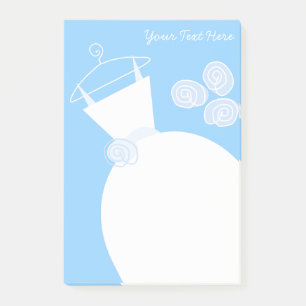 Wedding Gown Blue text post-it note