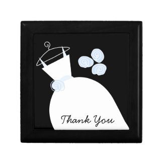 Wedding Gown Blue 'Thank You' black gift box